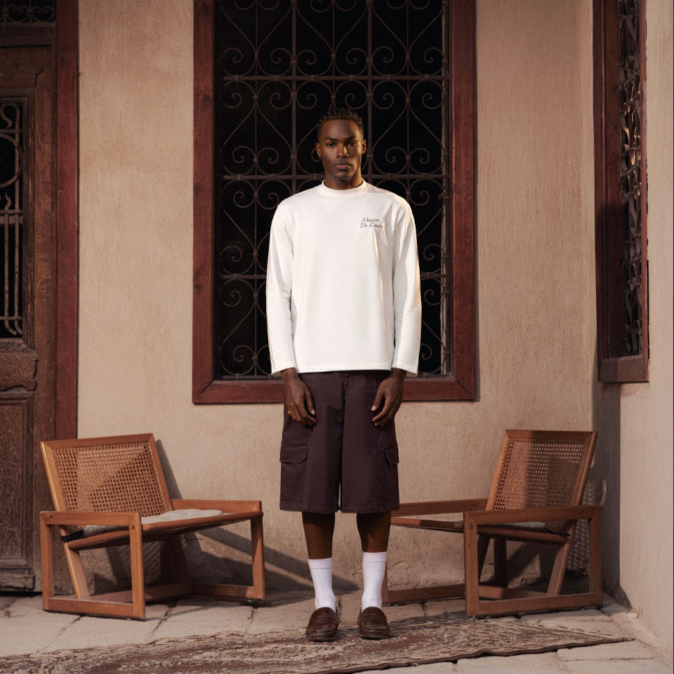 Long sleeve Maison logo tee - relaxed cut