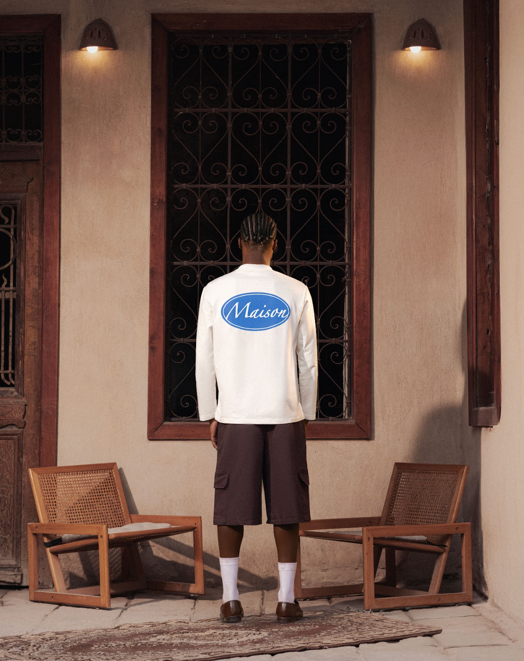 Long sleeve Maison logo tee - relaxed cut