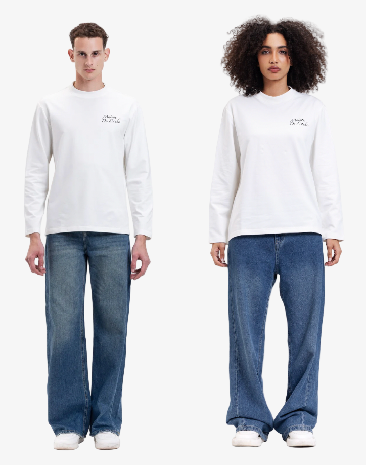 Long sleeve Maison logo tee - relaxed cut