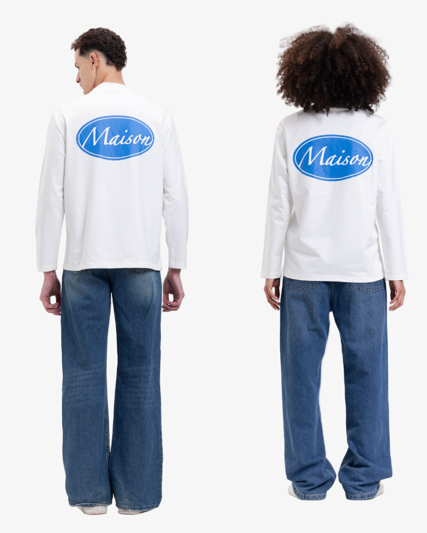 Long sleeve Maison logo tee - relaxed cut